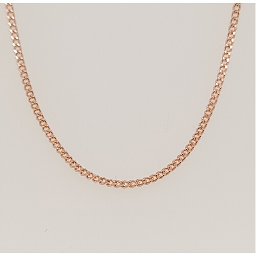 9 Carat Rose Gold Diamond Cut Curb Link 45cm Chain