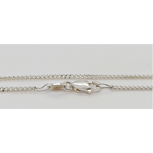 Sterling Silver 1.5mm Wide 45cm Diamond Cut Curb Link Chain