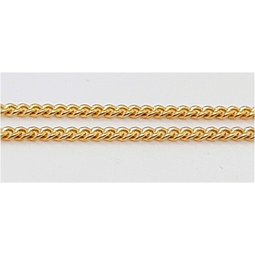 Sterling Silver 9 Carat Yellow Gold Bonded 55cm Diamond Cut Curb Link Chain