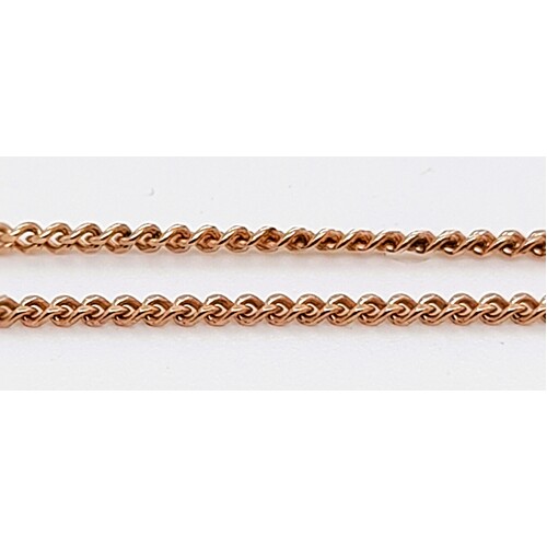 45cm Sterling Silver Rose Gold Plated Diamond Cut Curb Link Chain CLEARANCE