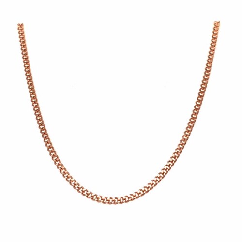 9 Carat Rose Gold Diamond Cut Curb Link 50cm Chain