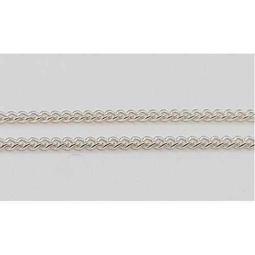 Sterling Silver 1.7mm Wide 55cm Diamond Cut Curb Link Chain