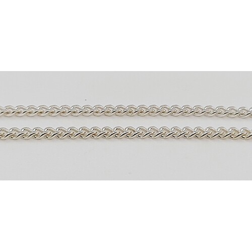 Sterling Silver 2.1mm Wide 50cm Diamond Cut Curb Link Chain