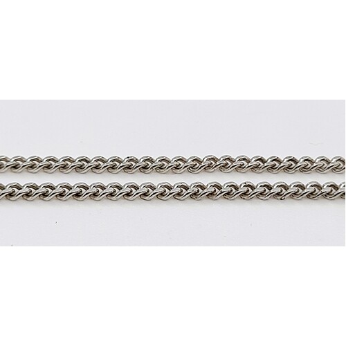 Sterling Silver Rhodium Plated 2.1mm Wide 55cm Diamond Cut Curb Link Chain