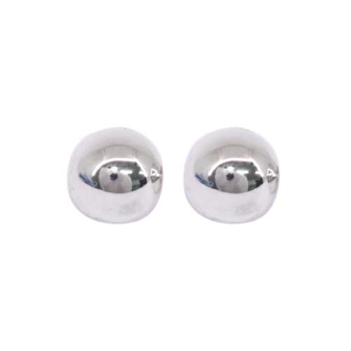 Sterling Silver 16mm Plain Dome Clip-on Earrings