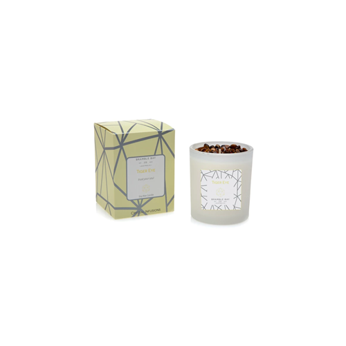 Crystal Infusions Tiger Eye Soy Candle (Vanilla Bean & Custard)