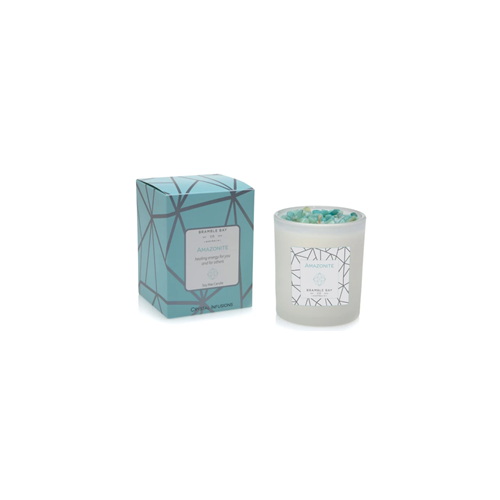 Crystal Infusions Amazonite Soy Candle (Lotus & Spring Rain)