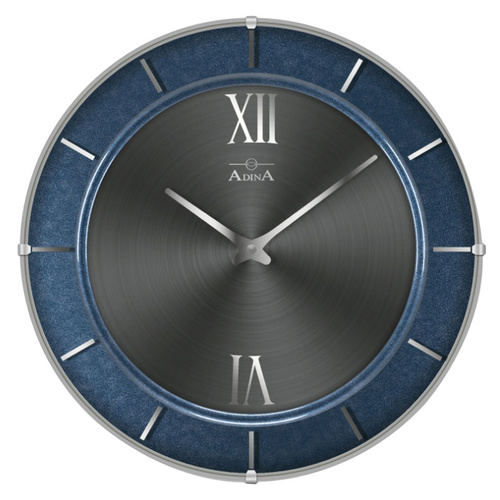 35cm Blue and Silver Wall Clock with Indices CL25-A9605