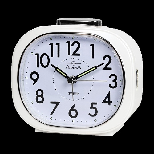 Adina White Table Alarm Clock - CLA12010-WH