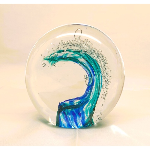 Zibo Art Glass Wave Paperweight