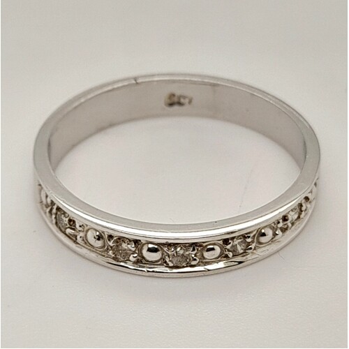 9 Carat White Gold Diamond Set Ring AUS Size N½