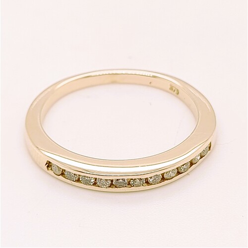 9 Carat Yellow Gold Channel set Diamond Ring AUS Size M½