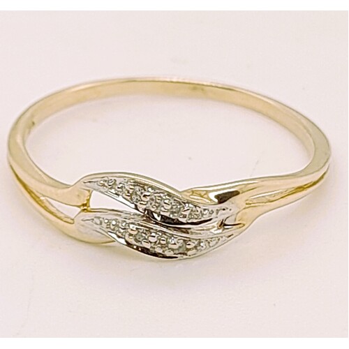 9 Carat Yellow Gold Diamond Set Ring AUS Size O