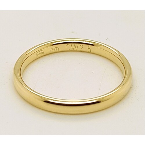 9 Carat Yellow Gold Curved Comfort Fit Ring AUS Size N