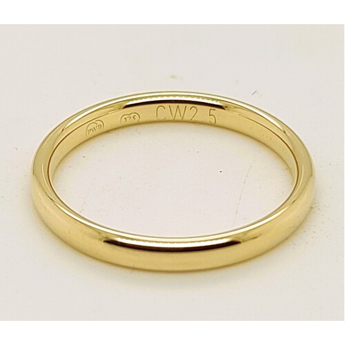 9 Carat Yellow Gold Curved Comfort Fit Ring AUS Size N