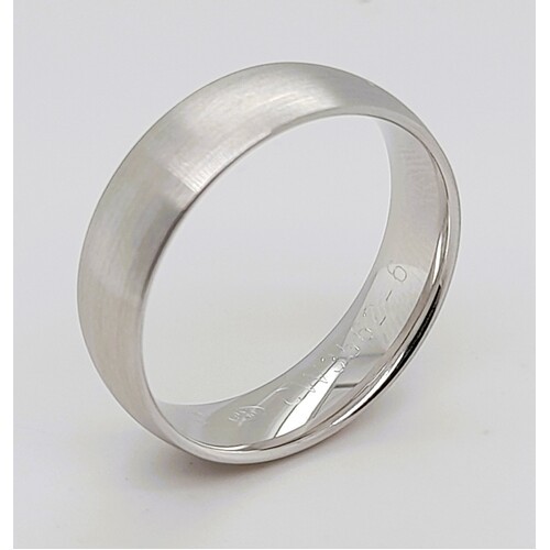 Sterling Silver Satin Finish 6mm Wide Half Round Ring AUS Size S