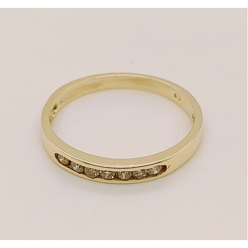 9 Carat Yellow Gold Channel Set Wedding Ring AUS Size N