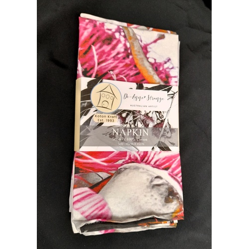 De-Anne Strange Set of 4 Flowering Gum Cotton Napkins