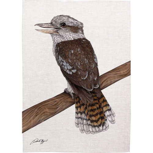 David Higgins 'Kookaburra' Cotton Tea Towel
