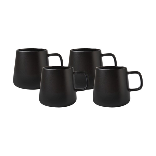 Maxwell & Williams Blend Set of 4 Sala 375ml Black Mugs