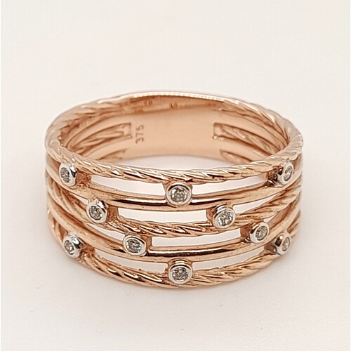 9 Carat Rose Gold Diamond Dress Ring AUS Size O½