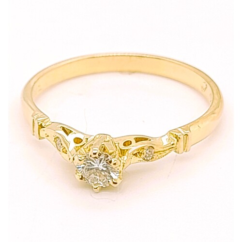 18 Carat Yellow Gold Claw Set Diamond Engagement Ring AUS Size M