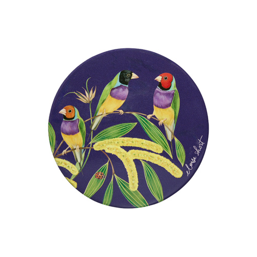 Eloise Short Lyric Collection Gouldian Finch10cm Round Ceramic Coaster