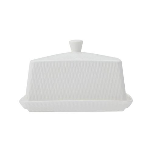 White Basics Diamonds Butter Dish