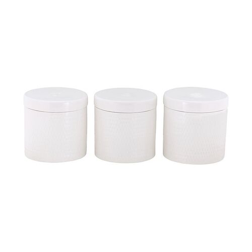 White Basics Set of 3 Diamonds 600ml Canisters