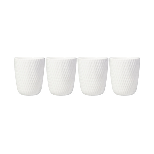 Maxwell & Williams White Basics Diamonds 250ml Latte Cup Set of 4