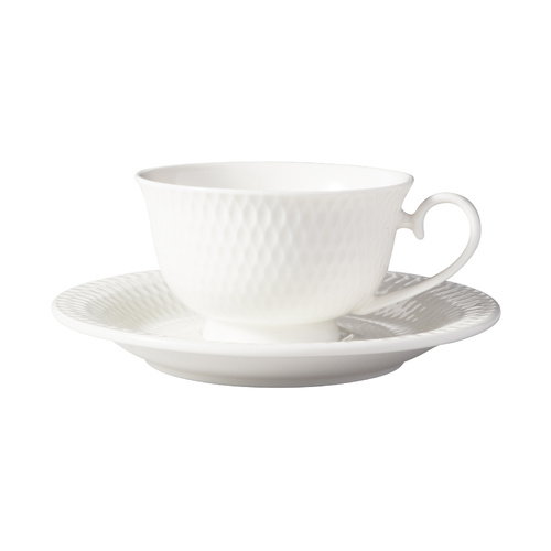 Maxwell & Williams White Basics Dimaonds 90ml Footed Demi Cup & Saucer