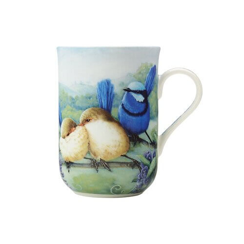 Katherine Castle Birds of Australia 10 Year Anniversary Splendid Fairy Wren 300ml Fine Bone China Mug