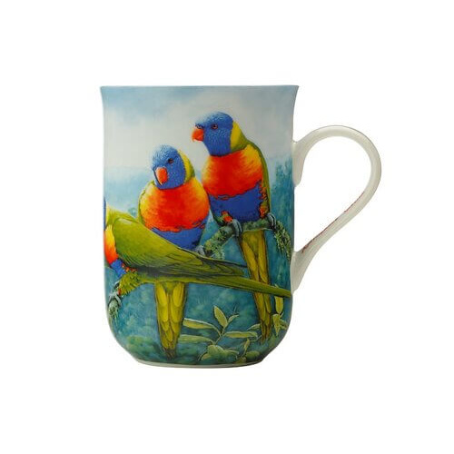 Katherine Castle Birds of Australia 10 Year Anniversary Lorikeet 300ml Fine Bone China Mug