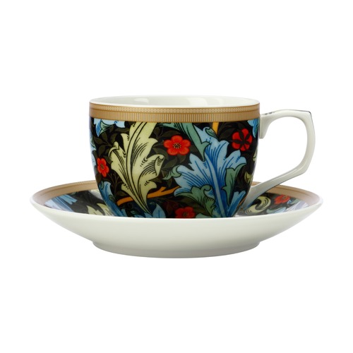 William Morris Blue Acanthus 240ml Porcelain Cup & Saucer