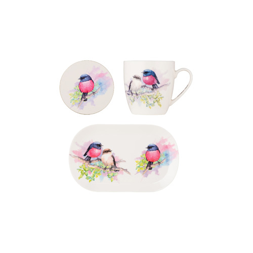 Katherine Castle Bird Life Pink Robin 3-piece Gift Set