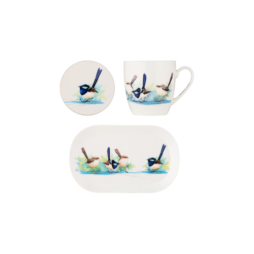 Katherine Castle Bird Life Blue Wren 3-piece Gift Set