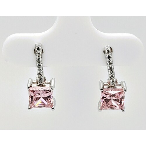 Princess cut cubic zirconia earrings discount