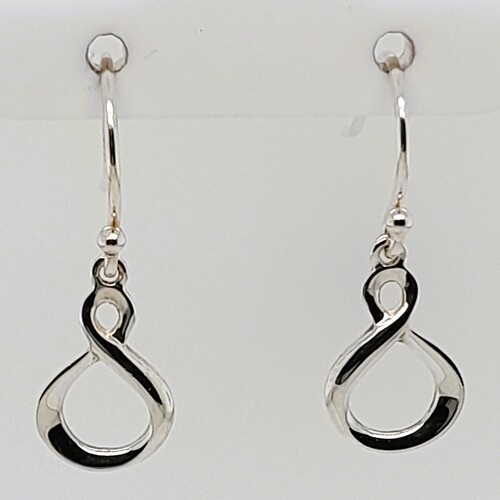 Sterling Silver Infinity Symbol Drop Earrings 