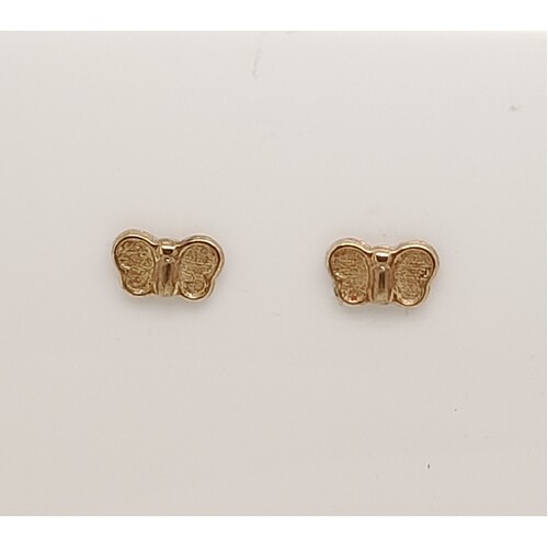 9 Carat Yellow Gold Butterfly Stud Earrings