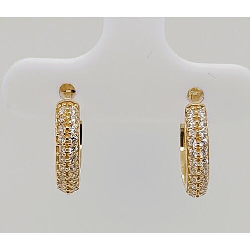 9 Carat Yellow Gold Cubic Zirconia Set Huggies