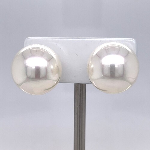 Sterling Silver Created Pearl Tribal Stud Earrings CLEARANCE