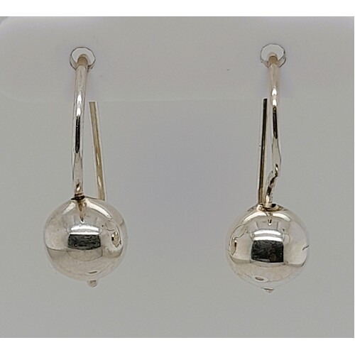 Sterling Silver 8mm Euroball Earrings