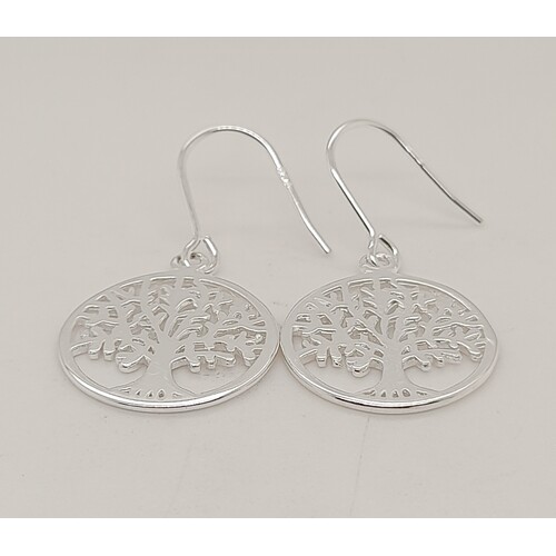 Sterling Silver Tree of Life Drop Earrings