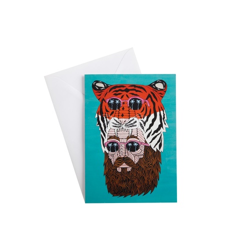 Mulga The Artist Tiger Man Greeting Card
