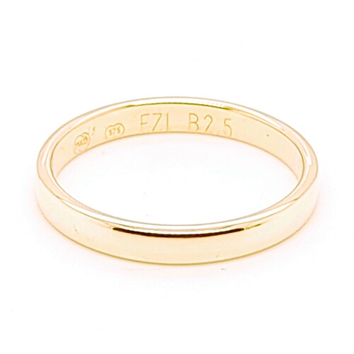 9 Carat Yellow Gold Half Round Barrel Ring AUS Size K1/2