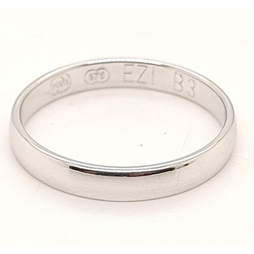 9 Carat White Gold Half Round Barrel Ring AUS Size O