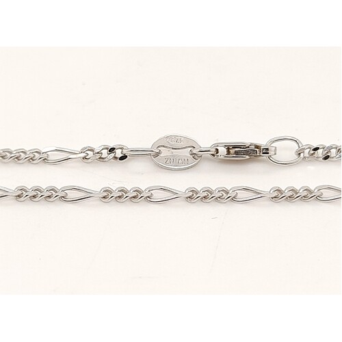 9 Carat White Gold 50cm Diamond Cut Figaro Chain