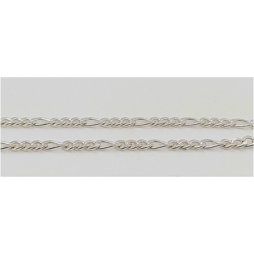 Sterling Silver 2.3mm Wide 45cm Figaro Link Diamond Cut Chain