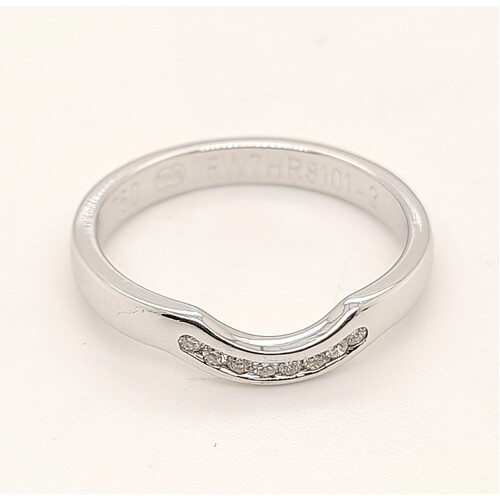 18 Carat White Gold Channel Set Diamond Fitted Ring AUS Size O