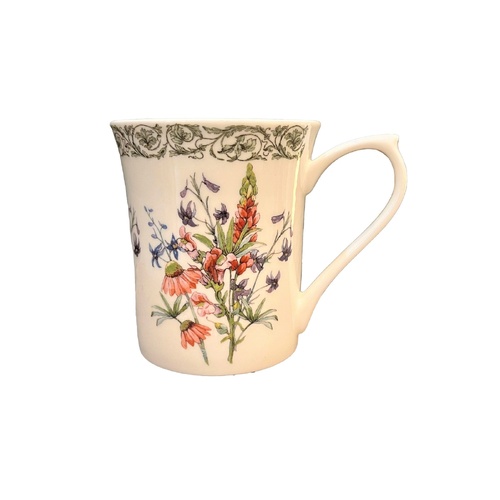 Queens By Churchill 2AT Garden in Bloom Sunshine 200ml/7oz Royale Fine Bone China Mug